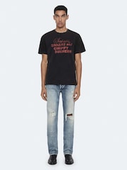 AllSaints Black Chippy Short Sleeve Crew Neck T-Shirt - Image 3 of 8
