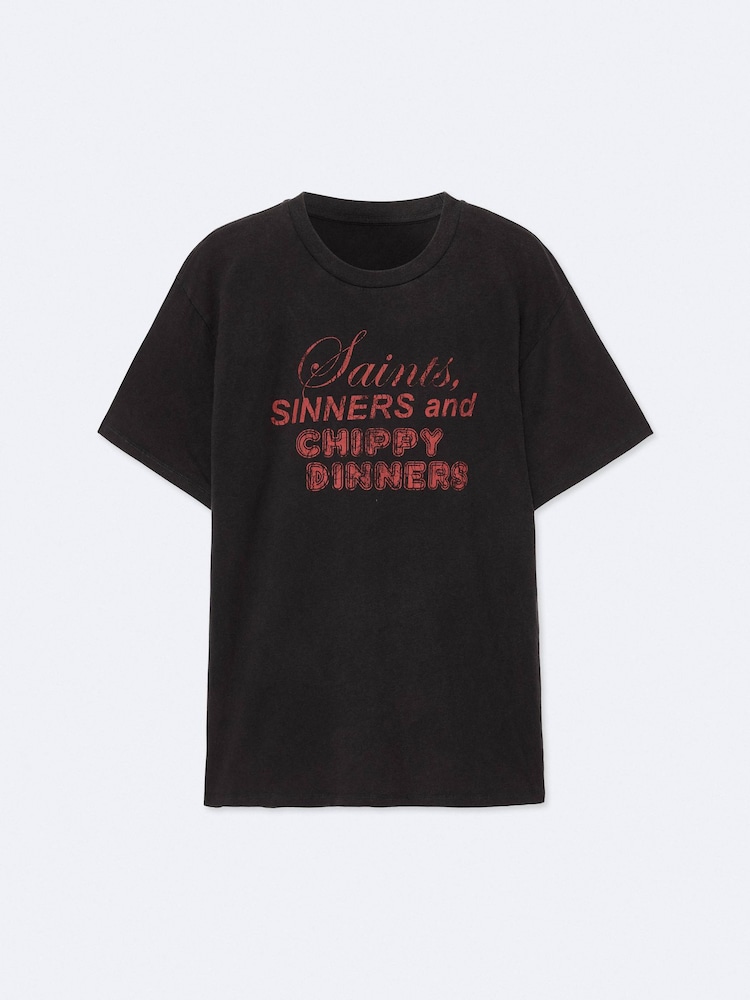 AllSaints Black Chippy Short Sleeve Crew Neck T-Shirt - Image 8 of 8