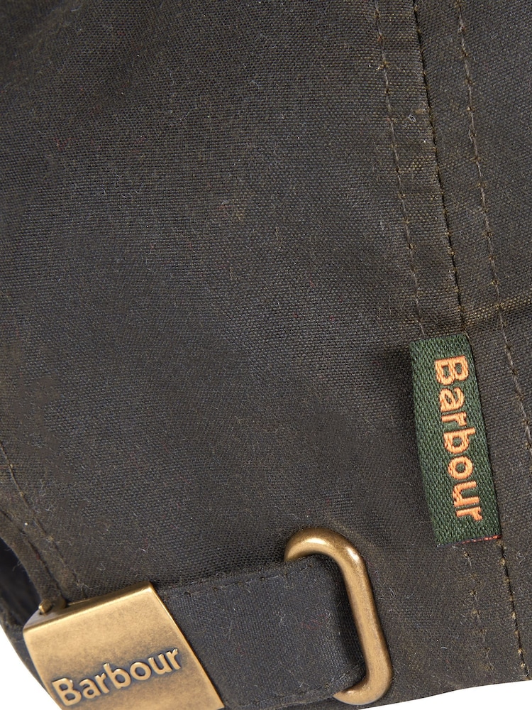 Barbour® Olive Green Wax 100% Cotton Cap - Image 2 of 2
