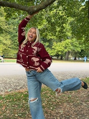 Skinnydip Red Peanuts Snoopy Winter Knitted Cardigan - Image 8 of 8