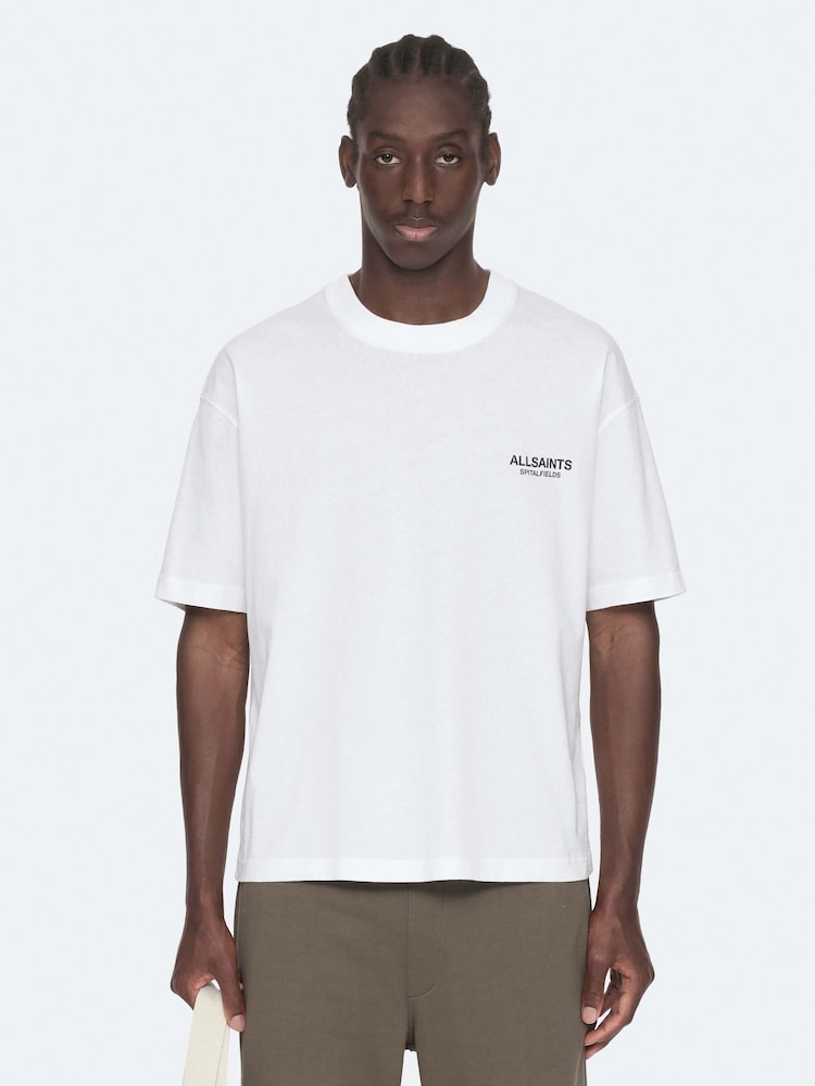 AllSaints White Shadow Short Sleeve Crew Neck T-Shirt - Image 1 of 8
