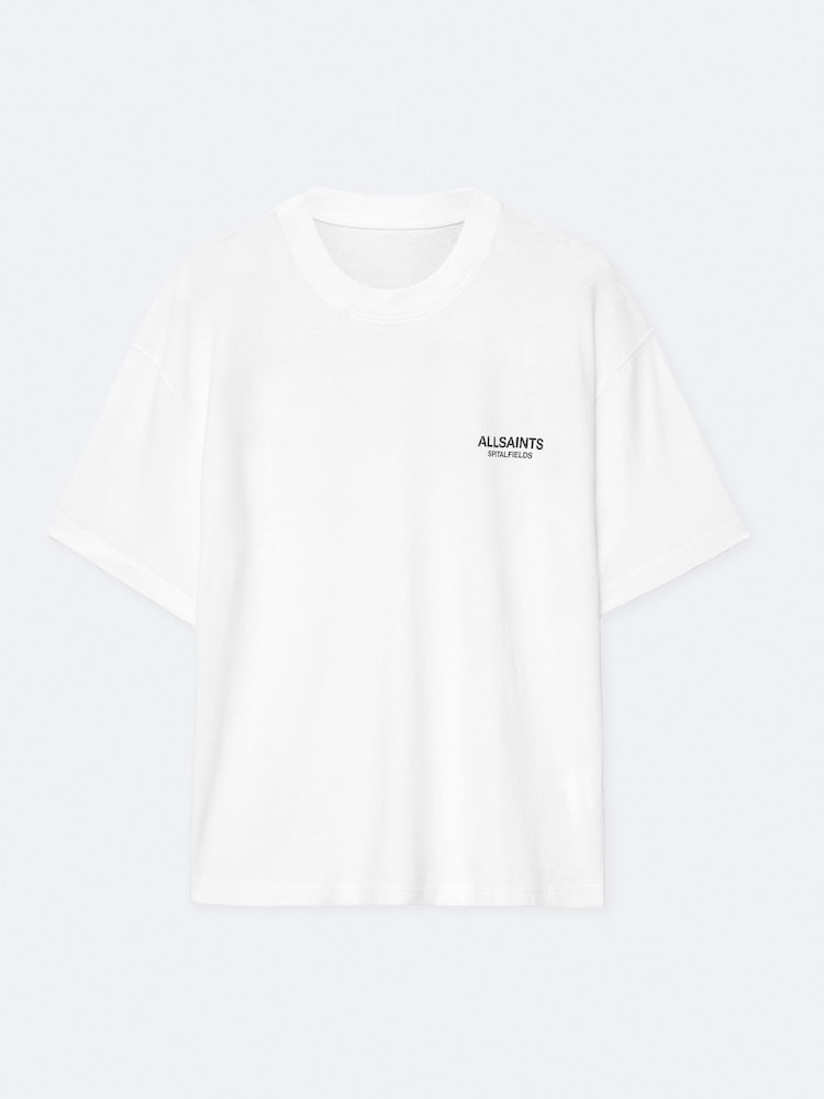 AllSaints White Shadow Short Sleeve Crew Neck T-Shirt - Image 8 of 8