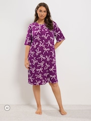 Violet - Yours Curve Chemise de nuit Star Imprimé Soft Touch - Image 1 de 6