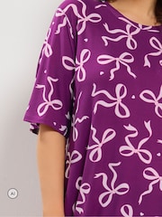 Violet - Yours Curve Chemise de nuit Star Imprimé Soft Touch - Image 4 de 6