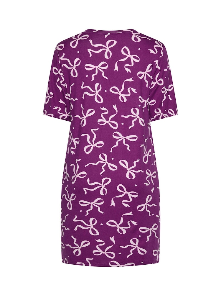 Violet - Yours Curve Chemise de nuit Star Imprimé Soft Touch - Image 6 de 6 Violet - Yours Curve Chemise de nuit Star Imprimé Soft Touch - Image 6 de 6