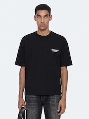 AllSaints Black Shadow Short Sleeve Crew Neck T-Shirt - Image 1 of 8