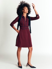 Boden Purple Ula Ponte Short Dress - Image 3 of 5