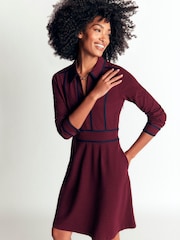 Boden Purple Ula Ponte Short Dress - Image 4 of 5
