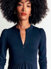 Boden Blue Hope Zip Detail Jersey Dress - Image 1 of 5
