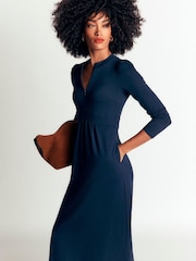Boden Blue Hope Zip Detail Jersey Dress - Image 2 of 5