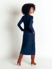 Boden Blue Hope Zip Detail Jersey Dress - Image 3 of 5