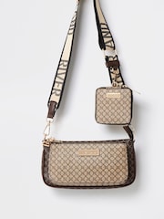 River Island Brown Monogram Cross-Body Bag - Image 2 of 4