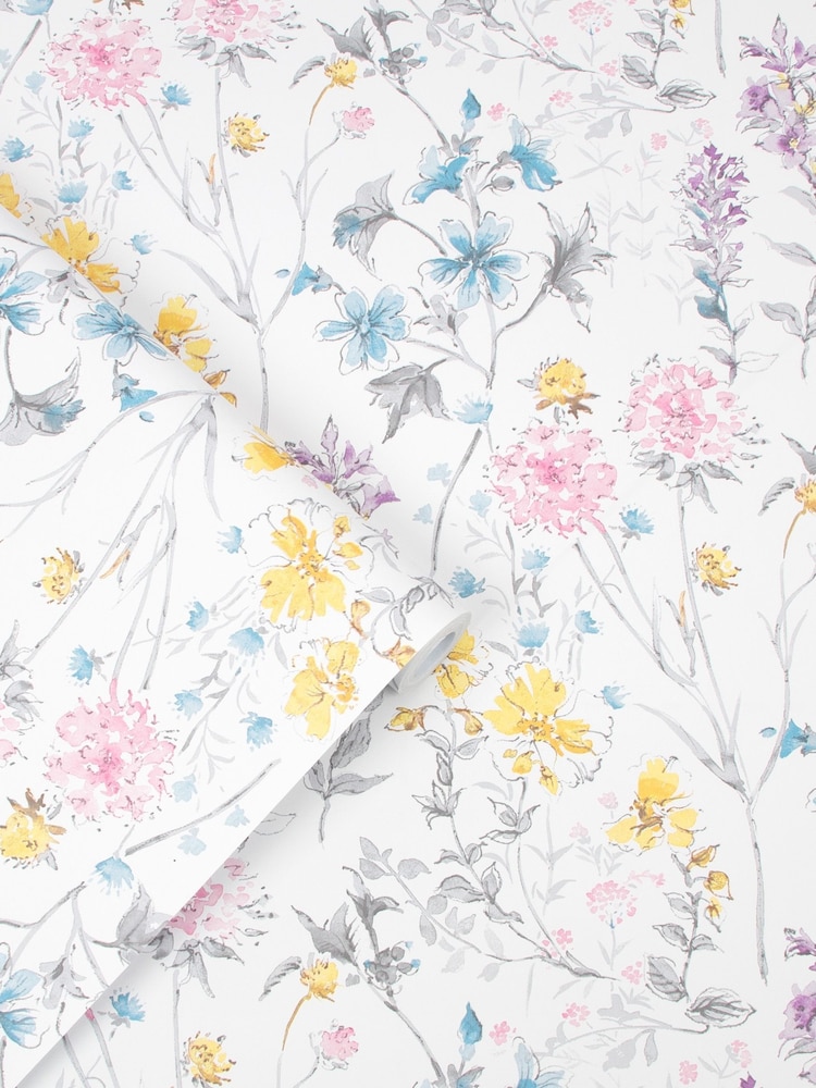 Laura Ashley Multi Wild Meadow 10M Wallpaper - Image 2 of 4