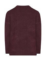Yours Curve Red Knitted V-Neckline Jumper - Image 6 of 6