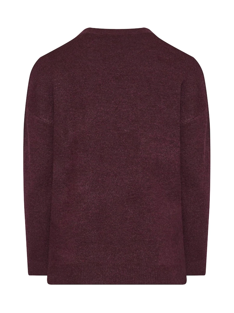Yours Curve Red Knitted V-Neckline Jumper - Image 6 of 6 Yours Curve Red Knitted V-Neckline Jumper - Image 6 of 6