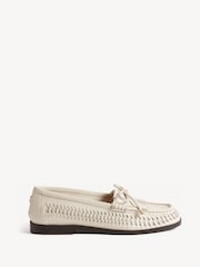 Hobbs Warm Ivory Darcy Woven Leather Loafers - Image 1 of 5