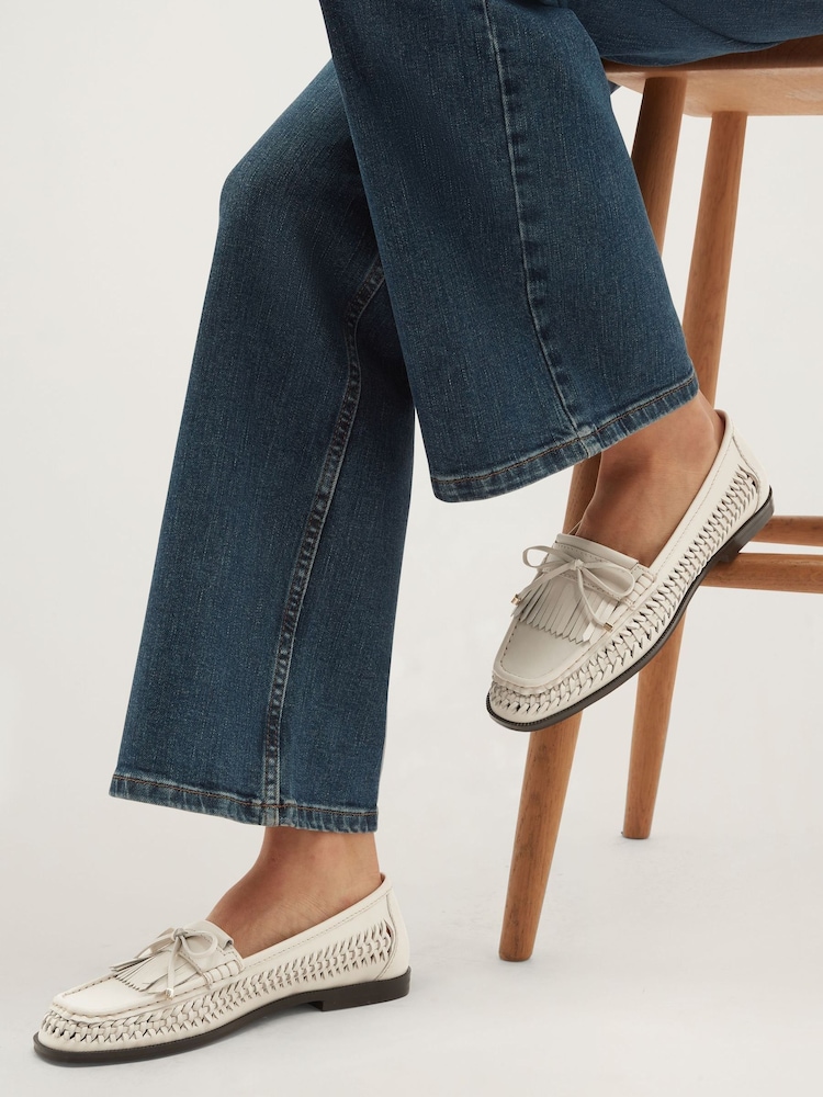Hobbs Warm Ivory Darcy Woven Leather Loafers - Image 2 of 5 Hobbs Warm Ivory Darcy Woven Leather Loafers - Image 2 of 5