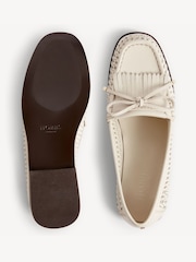 Hobbs Warm Ivory Darcy Woven Leather Loafers - Image 3 of 5