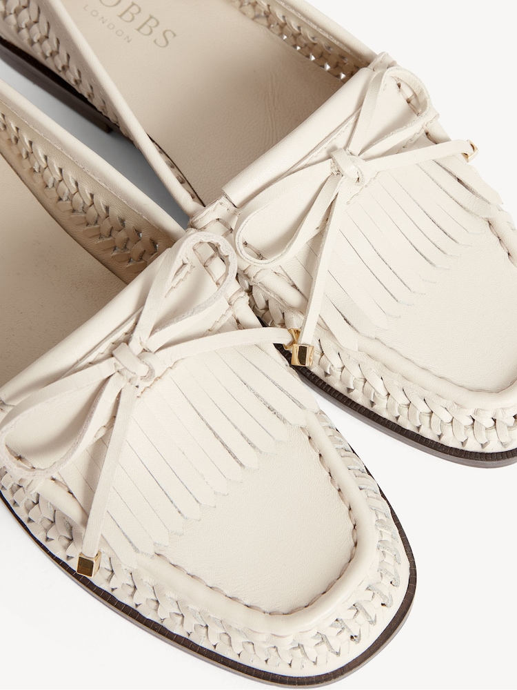 Hobbs Warm Ivory Darcy Woven Leather Loafers - Image 5 of 5 Hobbs Warm Ivory Darcy Woven Leather Loafers - Image 5 of 5