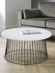 Julian Bowen White Broadway Round Coffee Table - Image 1 of 5