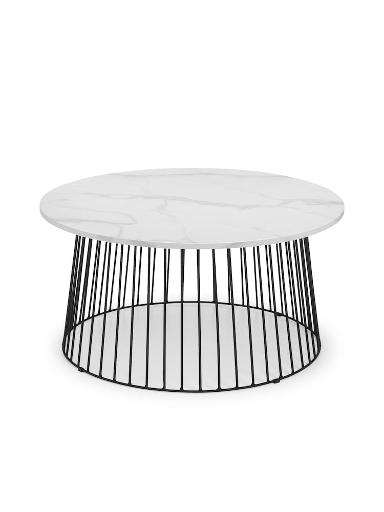 Julian Bowen White Broadway Round Coffee Table - Image 2 of 5