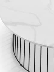 Julian Bowen White Broadway Round Coffee Table - Image 4 of 5