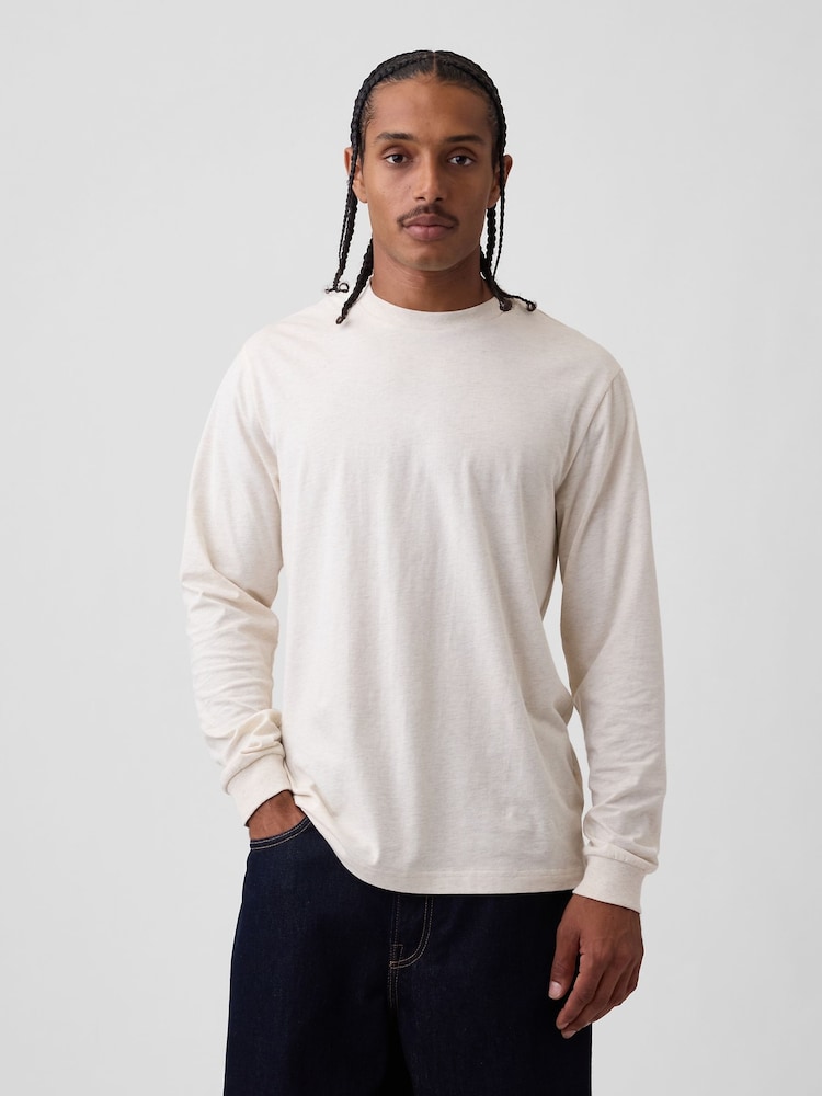 Cream - Tricou cu logo Gap Mânecă lungă - Imaginea 1 din 4