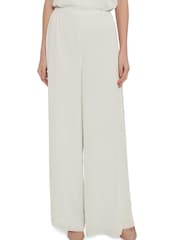 Gina Bacconi Cream Chiffon Layered Trousers With Slits - Image 1 of 4