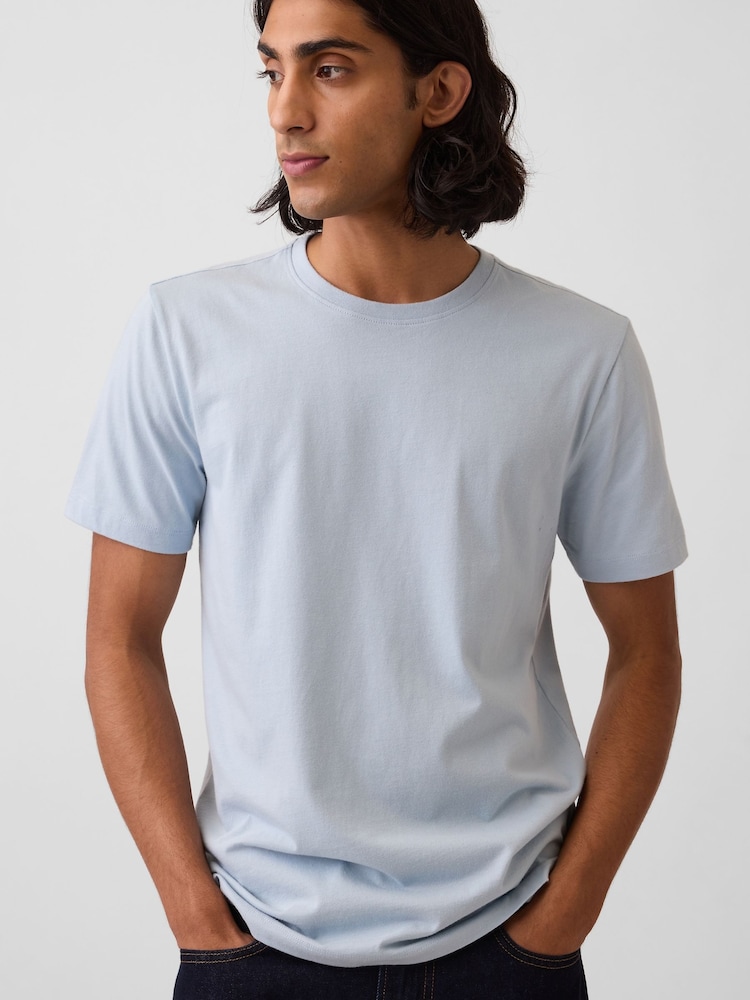 Albastru deschis - Gap Classic Short Sleeve T-Shirt - Imaginea 4 din 4