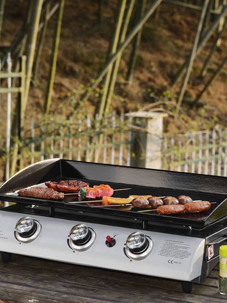 Callow Black Garden 3 Burner Gas BBQ Plancha With Stand - Image 1 of 1