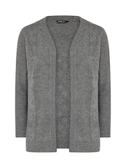 Gris - Cárdigan abierto de punto de ochos de Yours Curve - Imagen 5 de 6
