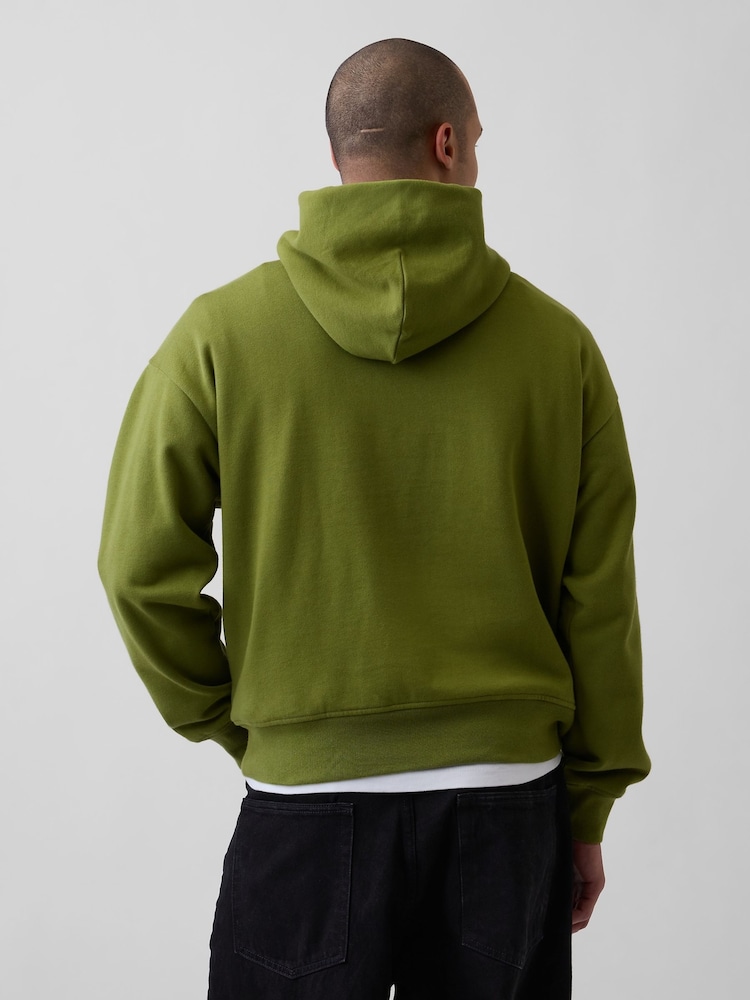 Gap Olive Green Heavyweight Oversized Hoodie - Image 2 of 4 Gap Olive Green Heavyweight Oversized Hoodie - Image 2 of 4