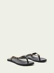 AllSaints Black Sydney Eyelet Sandals - Image 4 of 6