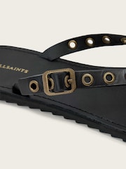 AllSaints Black Sydney Eyelet Sandals - Image 5 of 6
