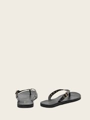 AllSaints Black Sydney Eyelet Sandals - Image 6 of 6