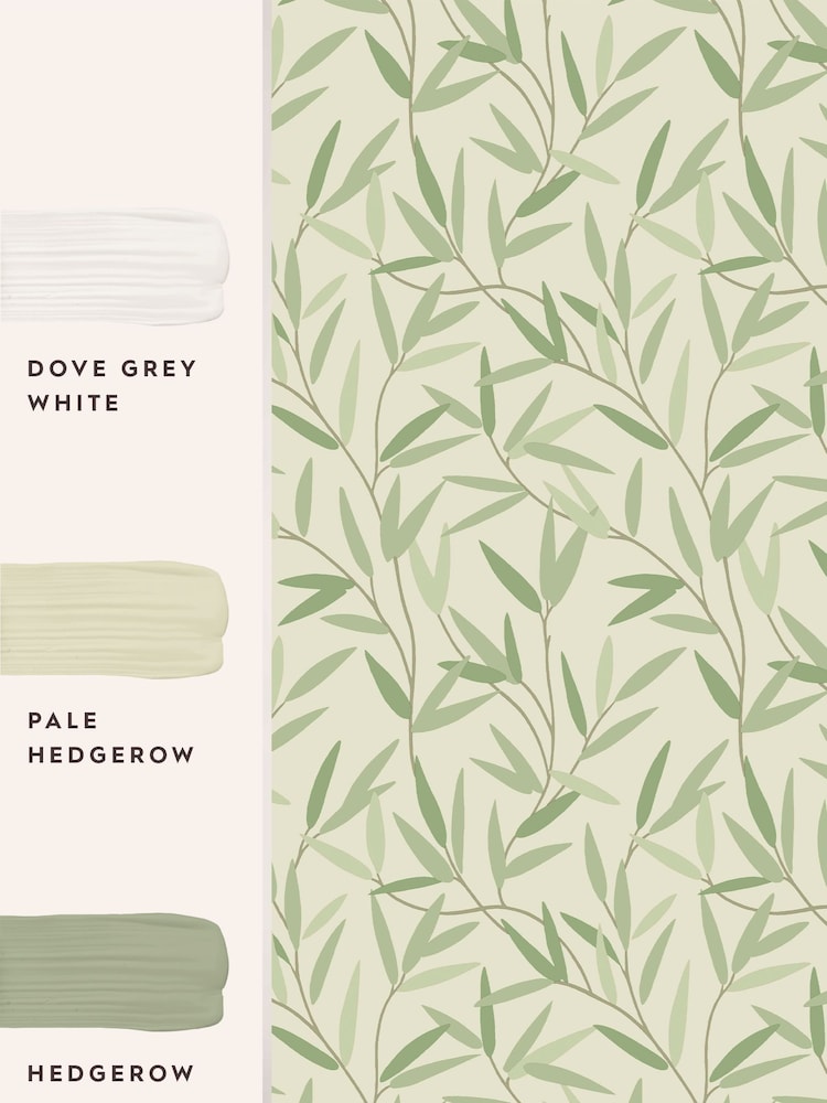 Laura Ashley Hedgerow Willow Leaf 10M Wallpaper - Image 5 of 5 Laura Ashley Hedgerow Willow Leaf 10M Wallpaper - Image 5 of 5