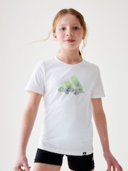 adidas White Sportswear Training 100% Cotton Graphic T-Shirt - Image 1 of 11