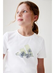 adidas White Sportswear Training 100% Cotton Graphic T-Shirt - Image 4 of 11