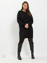 Yours Curve Black Jumper Dress - Image 1 of 6