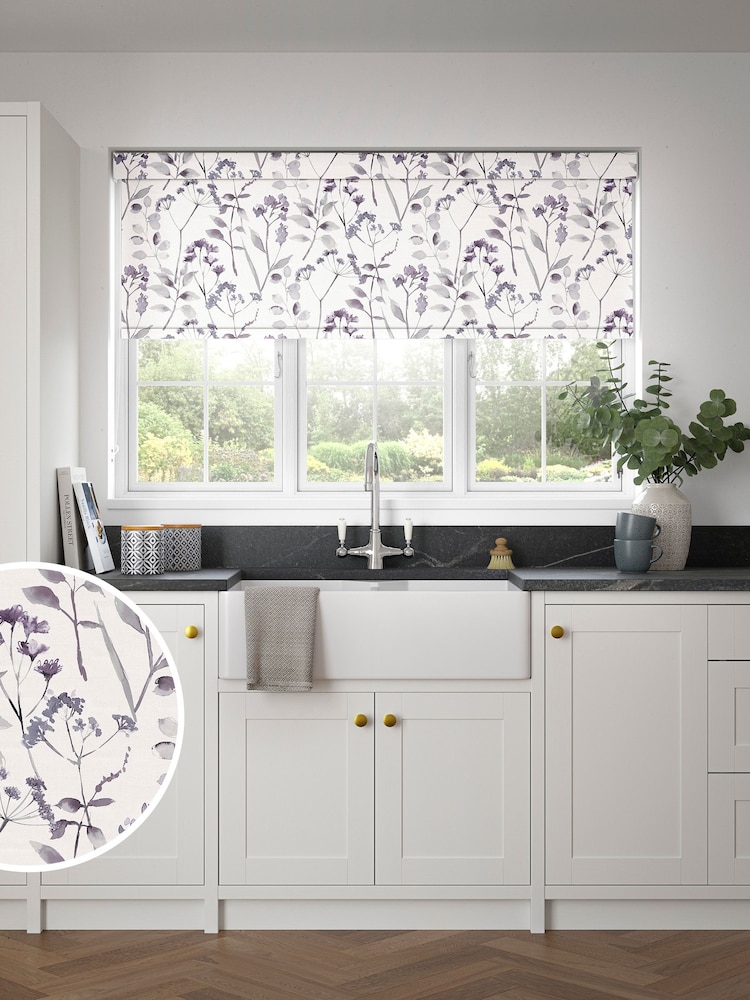 Purple Isla Floral Made to Measure Roller Blind - Image 1 of 6