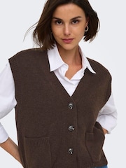 JDY Brown Knitted Vest - Image 1 of 7