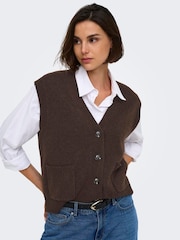 JDY Brown Knitted Vest - Image 2 of 7