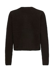 JDY Brown Knitted Button Down Short Cardigan - Image 6 of 6