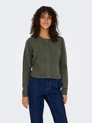 JDY Green Knitted Button Down Short Cardigan - Image 3 of 6