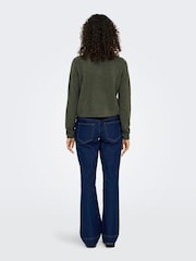 JDY Green Knitted Button Down Short Cardigan - Image 4 of 6