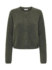 JDY Green Knitted Button Down Short Cardigan - Image 5 of 6