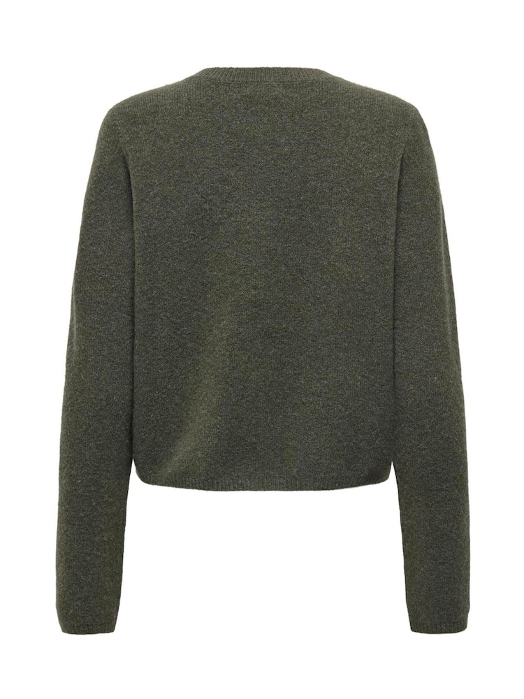 JDY Green Knitted Button Down Short Cardigan - Image 6 of 6 JDY Green Knitted Button Down Short Cardigan - Image 6 of 6
