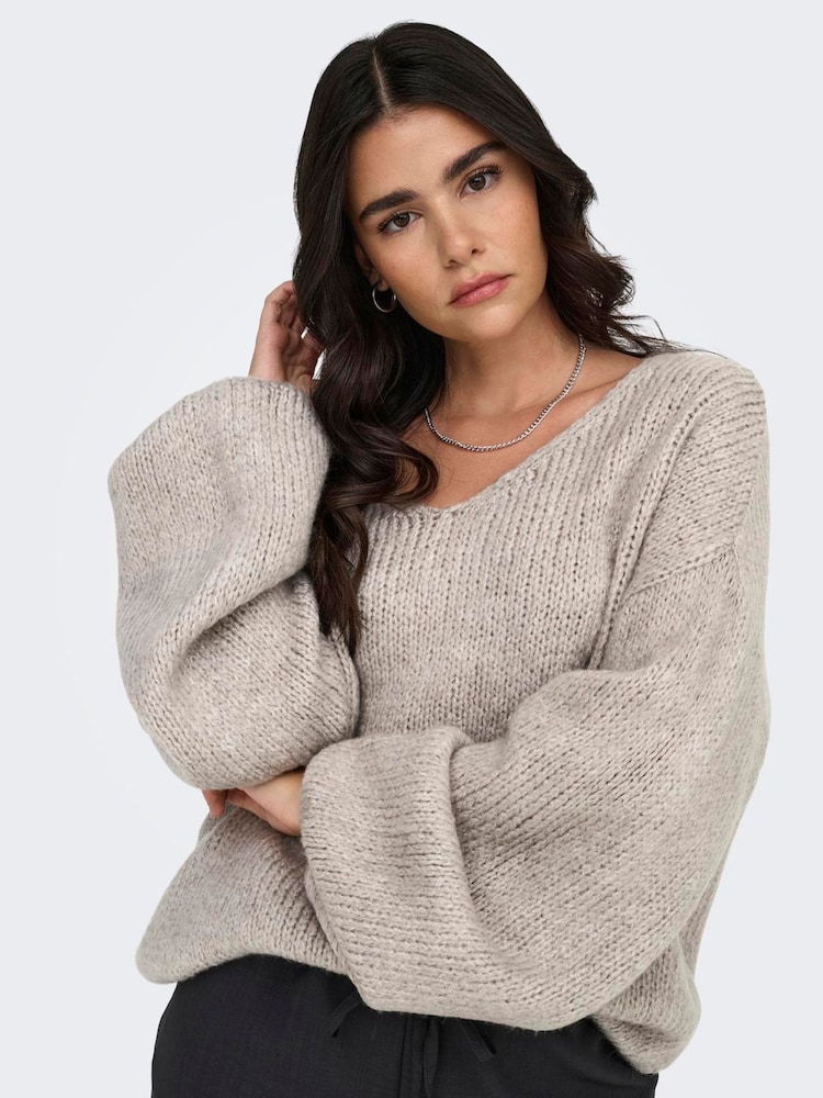 JDY Reversible V-Neck Jumper - Imaginea 2 din 6