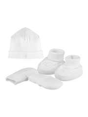 Emile et Rose White 100% Cotton Hat Bootee & Mitt Gift Set - Image 1 of 3
