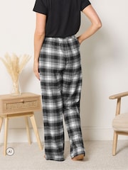 Long Tall Sally Black Check Cotton Wide Leg Pyjamas Bottoms - Image 3 of 6